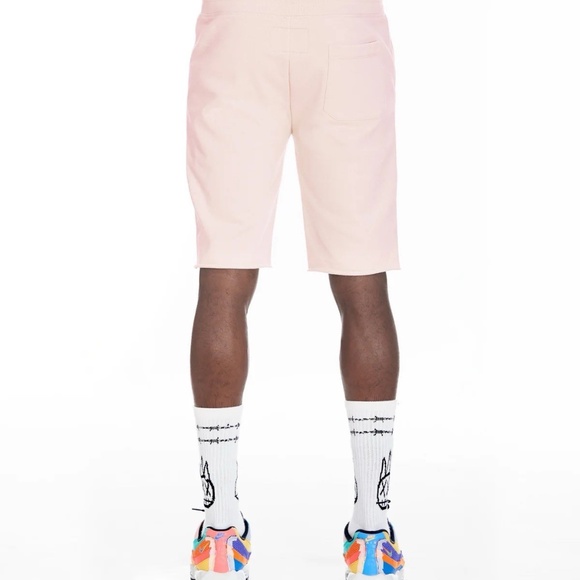 Cult of Individuality French Terry Sweat Shorts in Light Pink Salmon - Picture 3 of 12